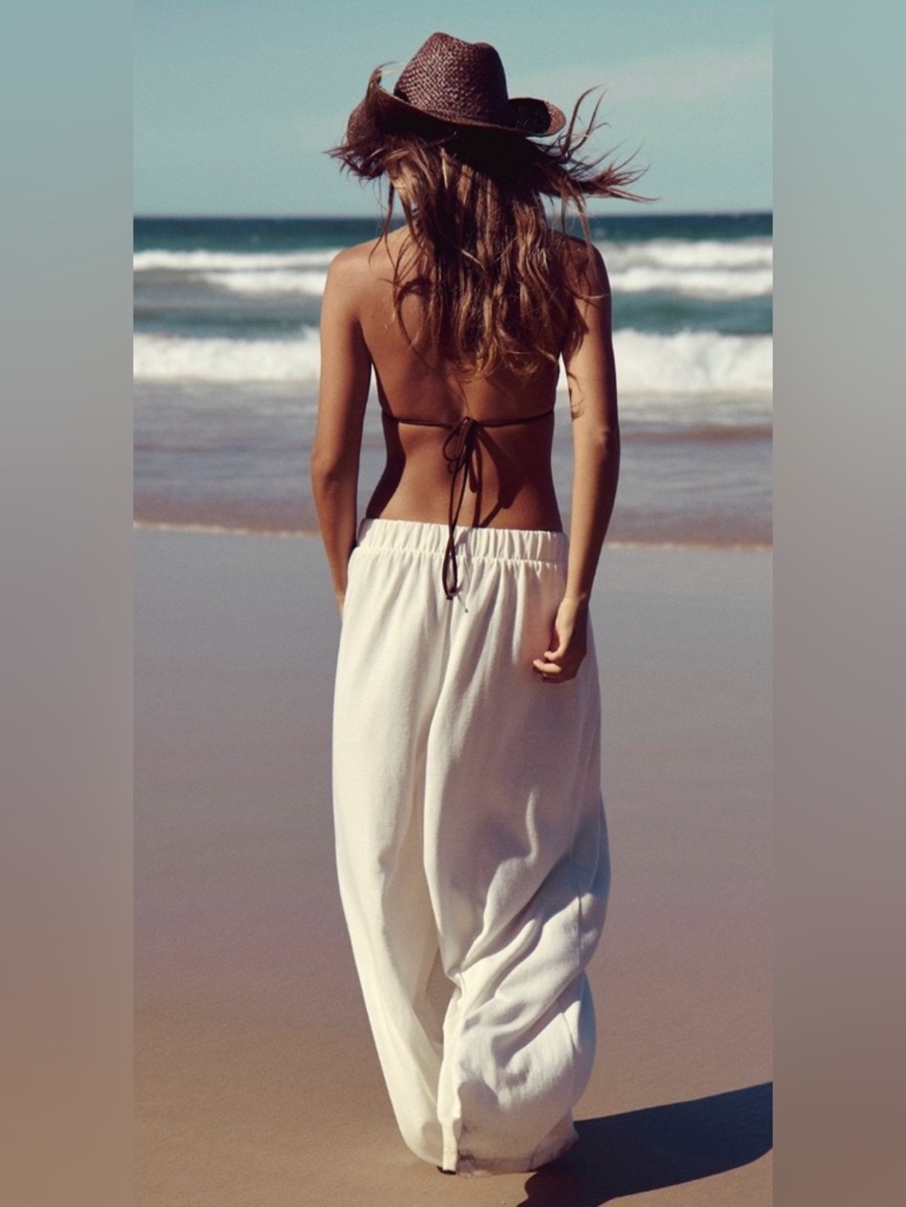 NWT FREE PEOPLE FREE EST SLOANE WIDE LEG PANTS SUGAR SWIZZLE - Picture 3 of 3
